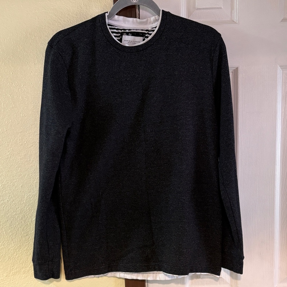 Heather Charcoal Crewneck Long Sleeve Top